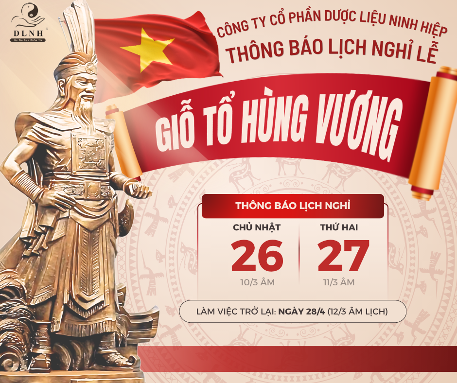 Bài đăng Facebook Chúc mừng Thông báo Lịch nghỉ Giỗ tổ Hùng vương Cổ điển Đỏ be